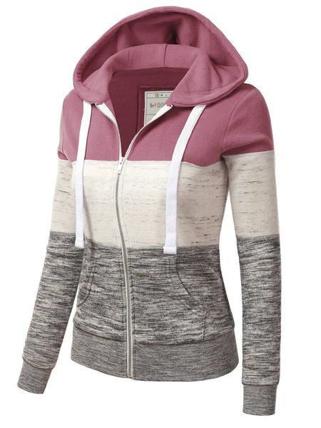 Colorblock Zip Up Hoodie