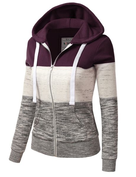 Colorblock Zip Up Hoodie