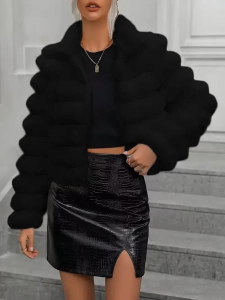 Crop Vegan Fur Jacket