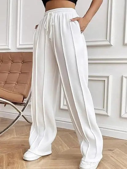 Pleat Front Wide Leg Pants
