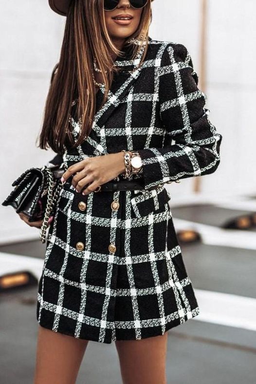 Deep V Double Breasted Blazer