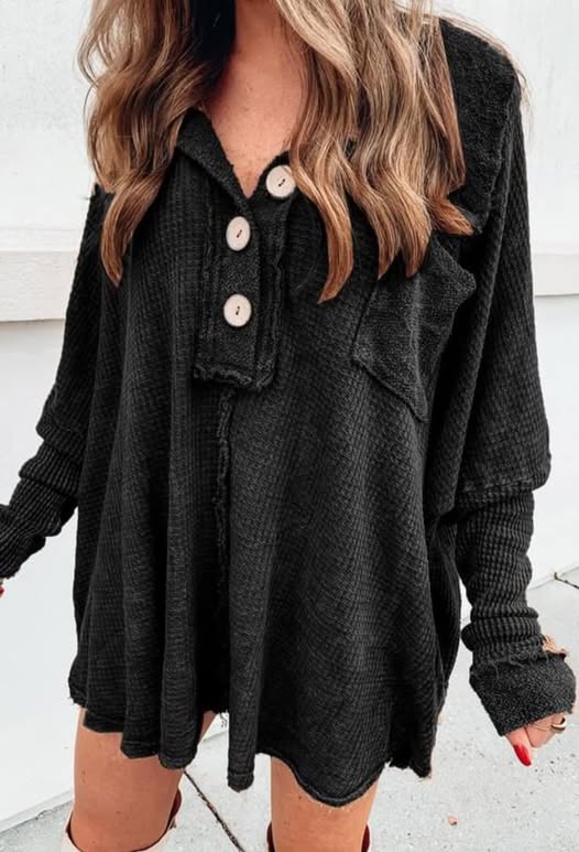 Oversized Waffle Tunic