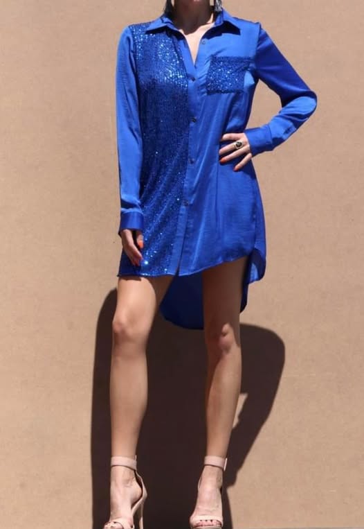 Sequin Shirt Dress
