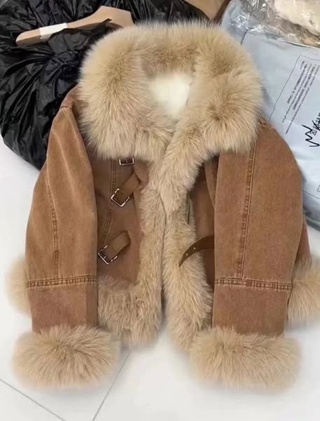 Fur Collar Denim Coat