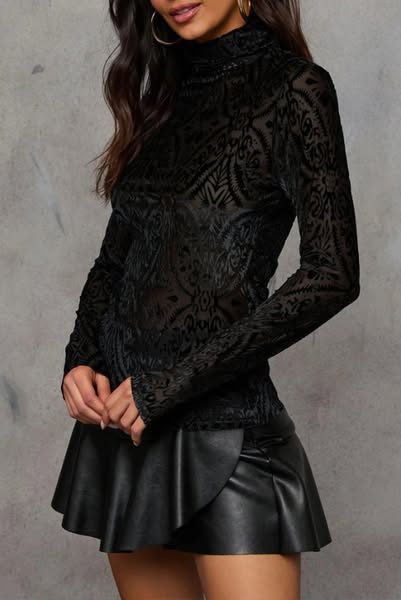 Velvet Burnout Turtleneck