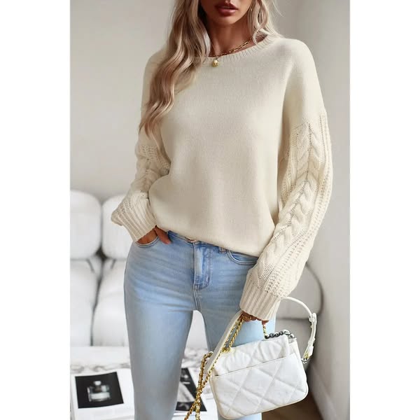 Woven Knit Sleeve Sweater
