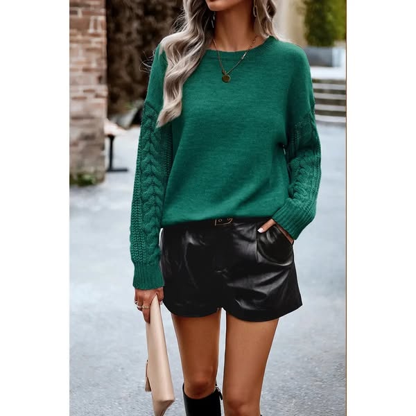 Woven Knit Sleeve Sweater