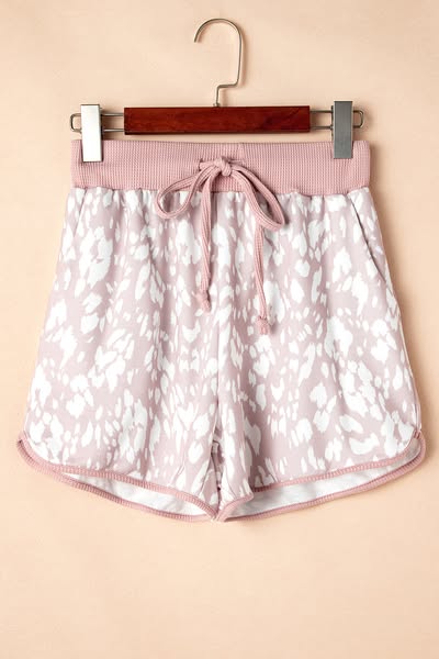 Pink Soft Leopard Shorts