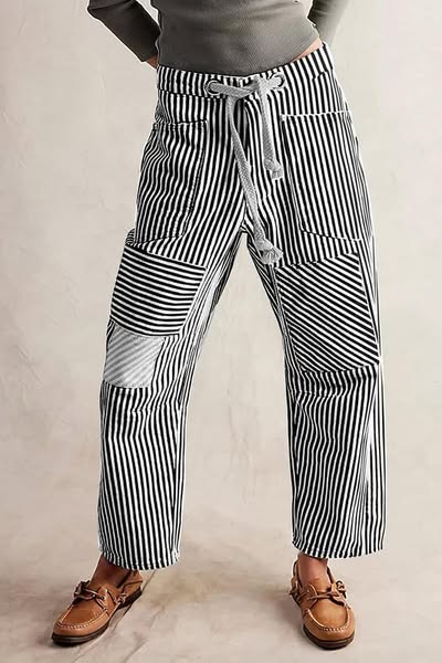Stripe Patch Drawstring Pants