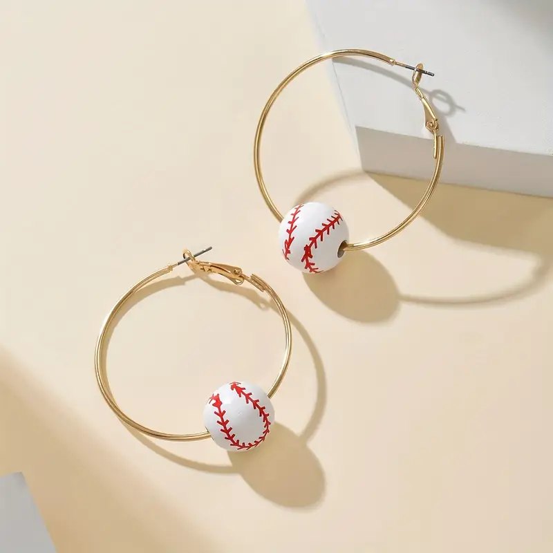 Baseball Hoop Earrings