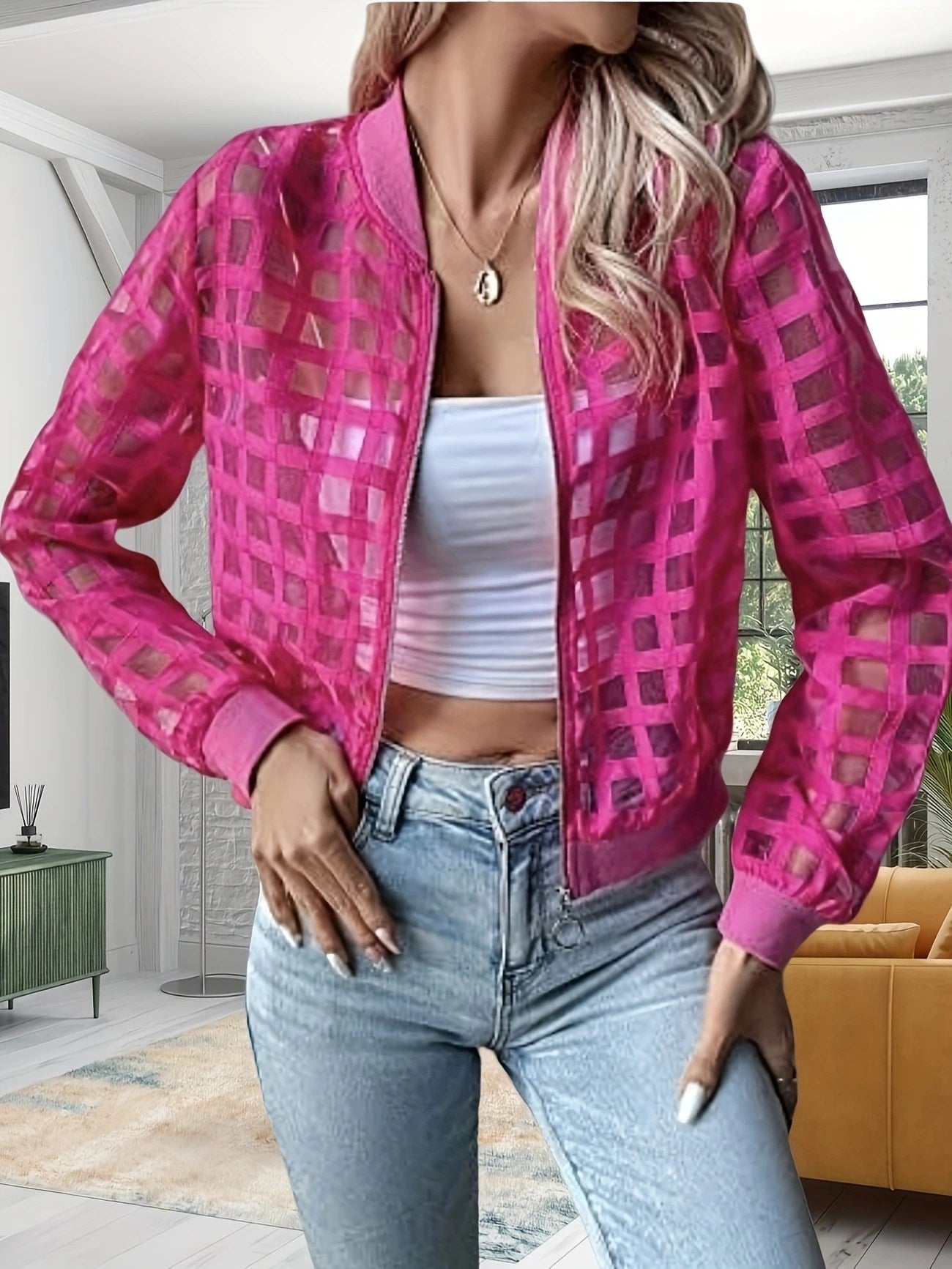 Pink Basketweave Jacket