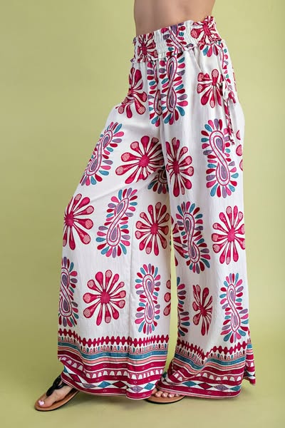 Wide Leg Floral Pants