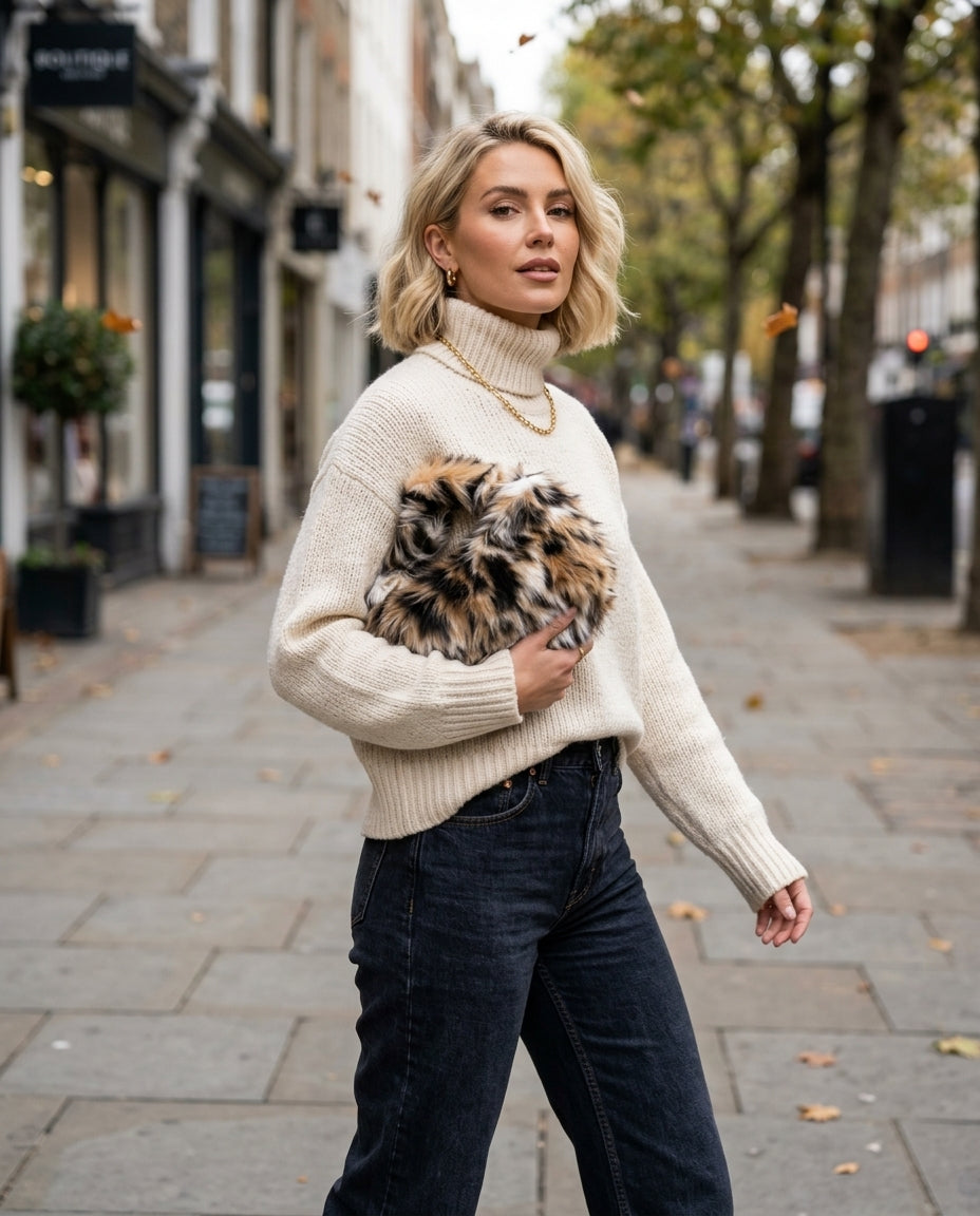 Leopard Fur Animal Purse