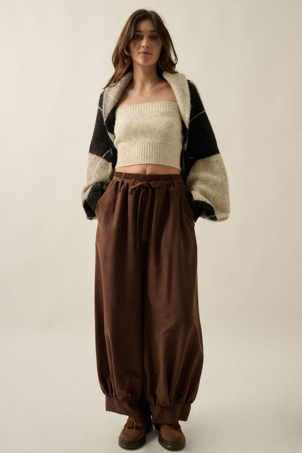 Argyle Jacquard-Knit Cardigan