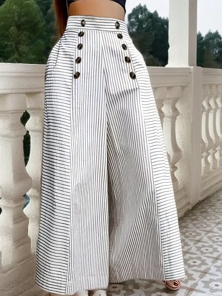 Stripe Wide Leg Pant