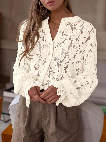 Lace Button Blouse