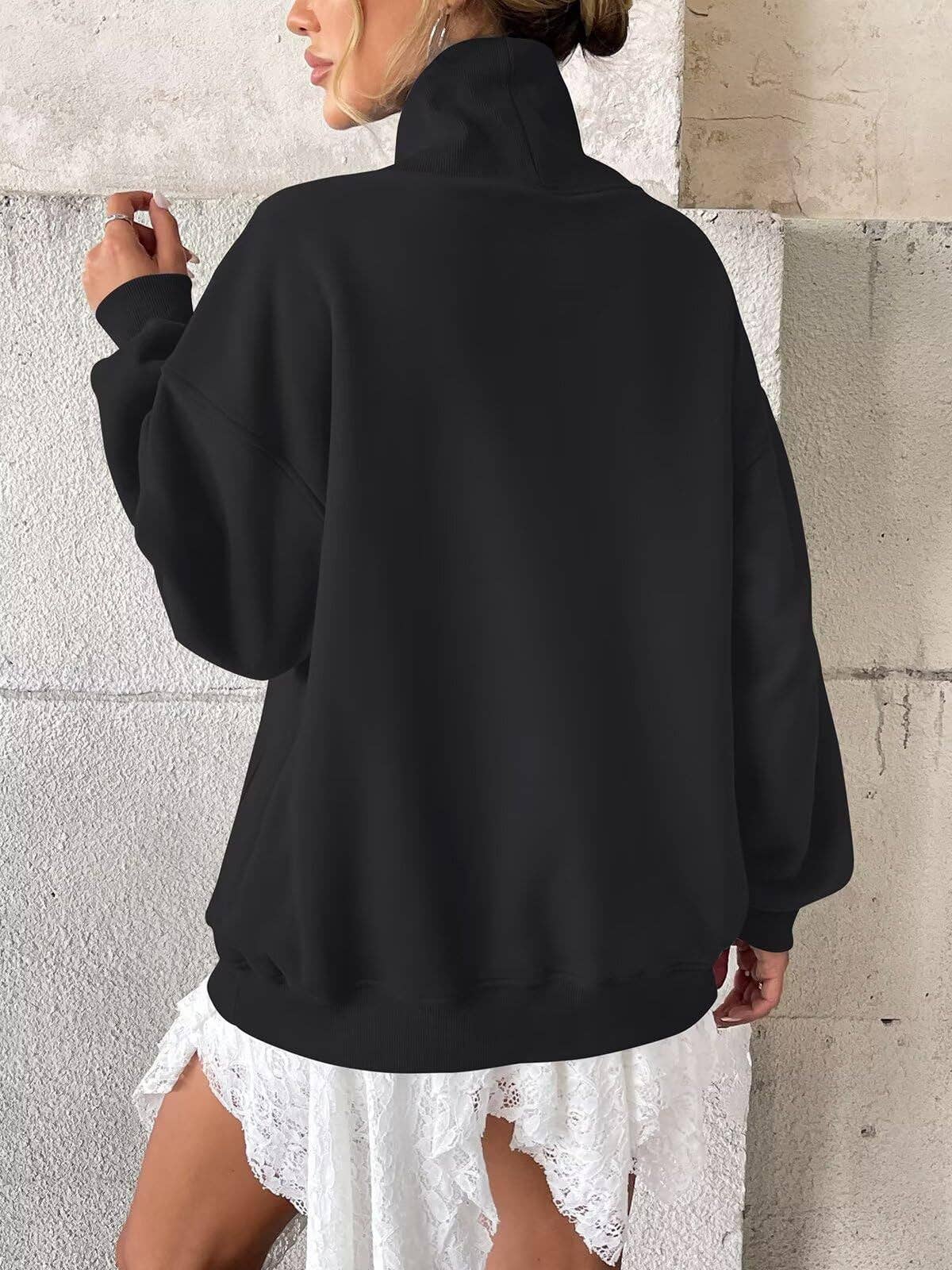 Cowlneck Pullover Sweatshirt Boutique Oversized Casual