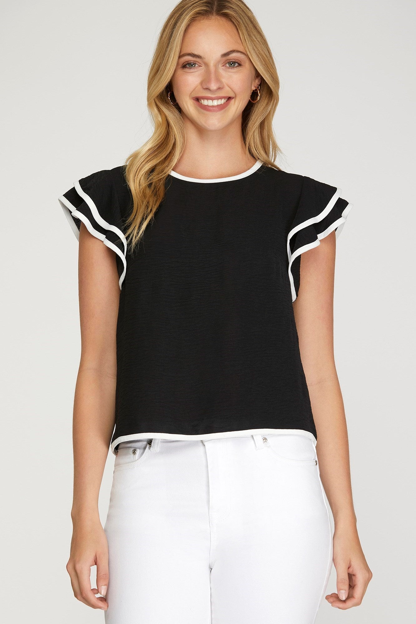 Striped Ruffle Top