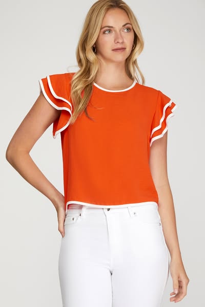 Striped Ruffle Top