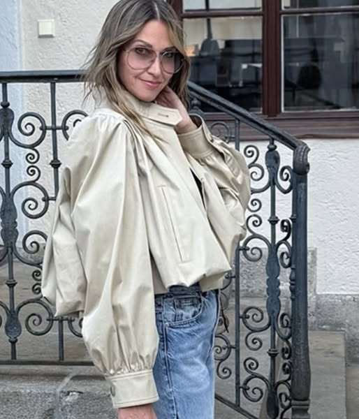 Batwing Puff Sleeve Jacket