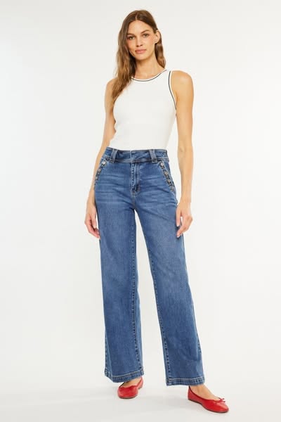Button Accent Jeans