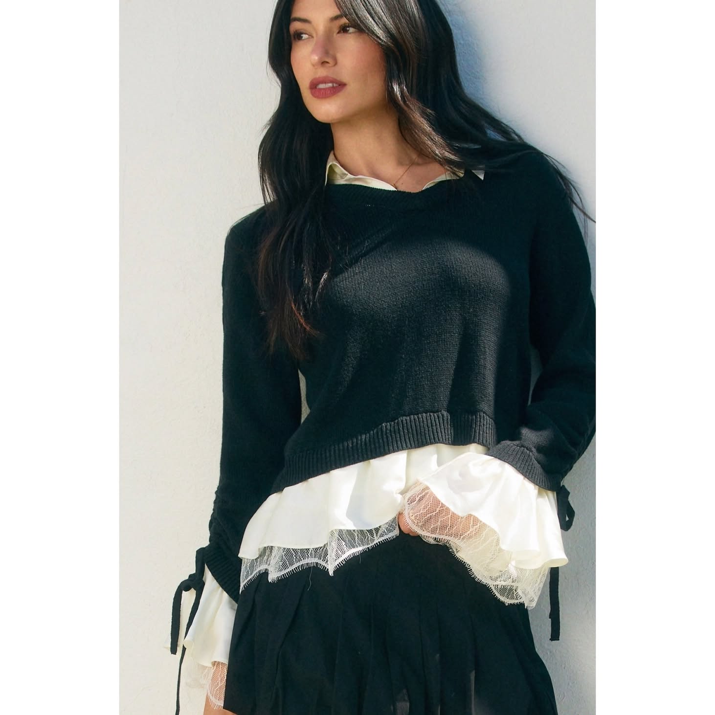 Layered Collar Knit Sweater