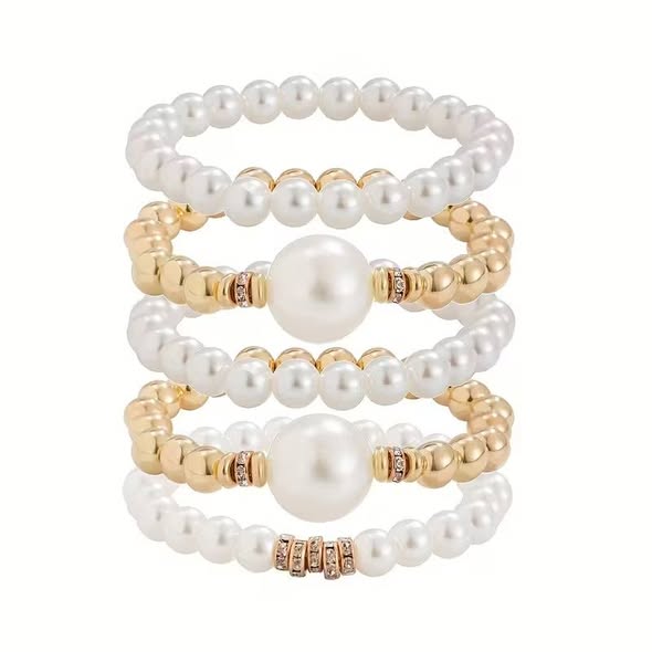 5 Piece Pearl Bracelets