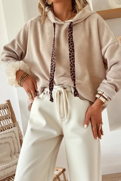 Leopard String Hoodie