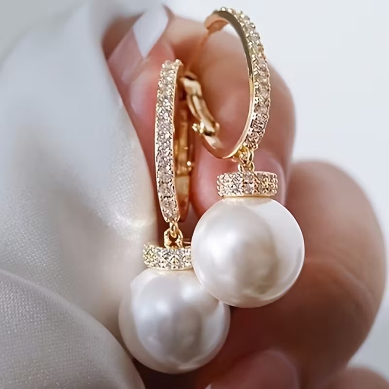 Diamond Pearl Earrings