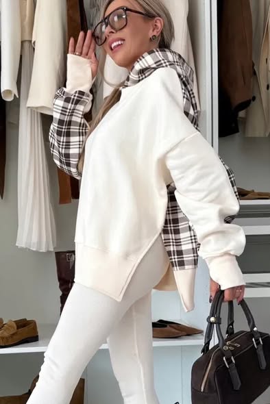 Plaid Hoodie Sweatshirt