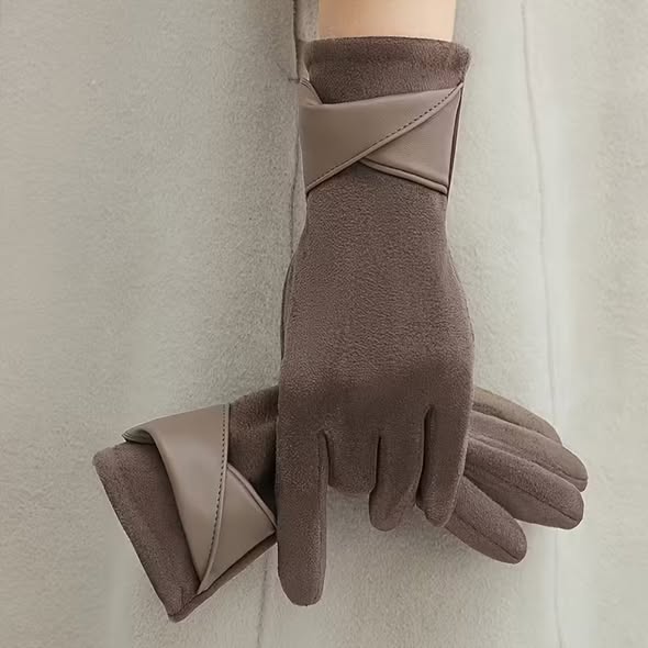 Faux Leather Cuff Gloves