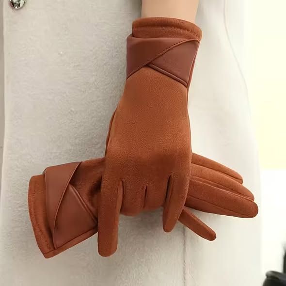 Faux Leather Cuff Gloves
