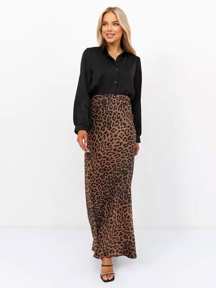 Silky Leopard Skirt