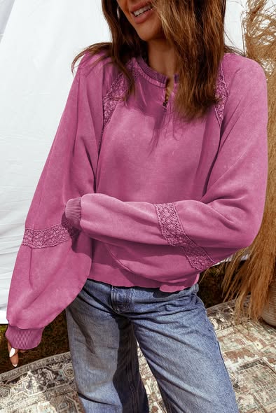 Washed Lace Sweatshirt