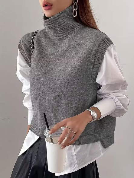 Knit Turtleneck Vest