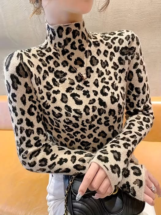 Leopard Turtleneck