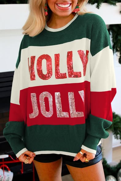 Sequin Holly Jolly Sweater