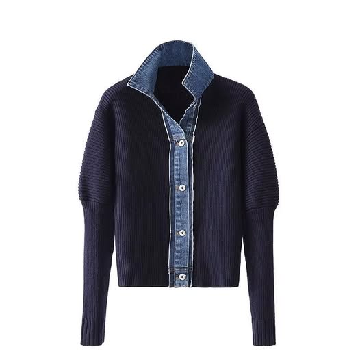 Denim Collar Sweater