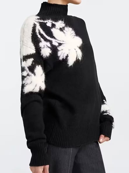 Woven Floral Sweater