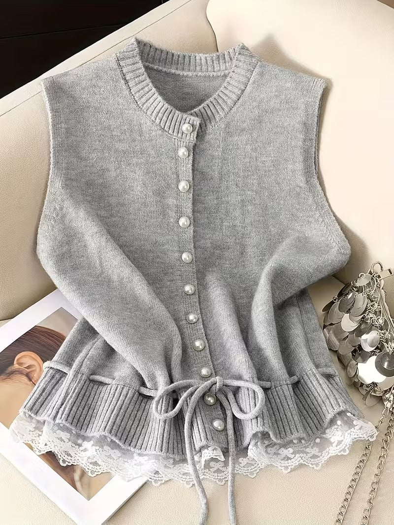 Gathered Pearl Vest