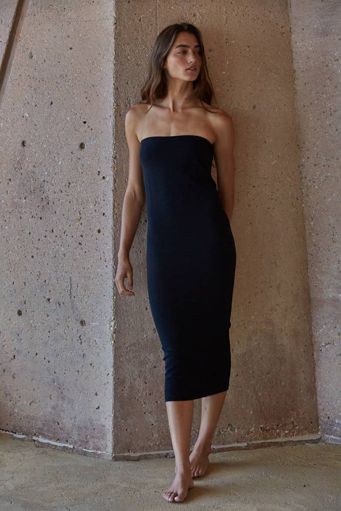 Knit Seamless Strapless Bodycon Dress