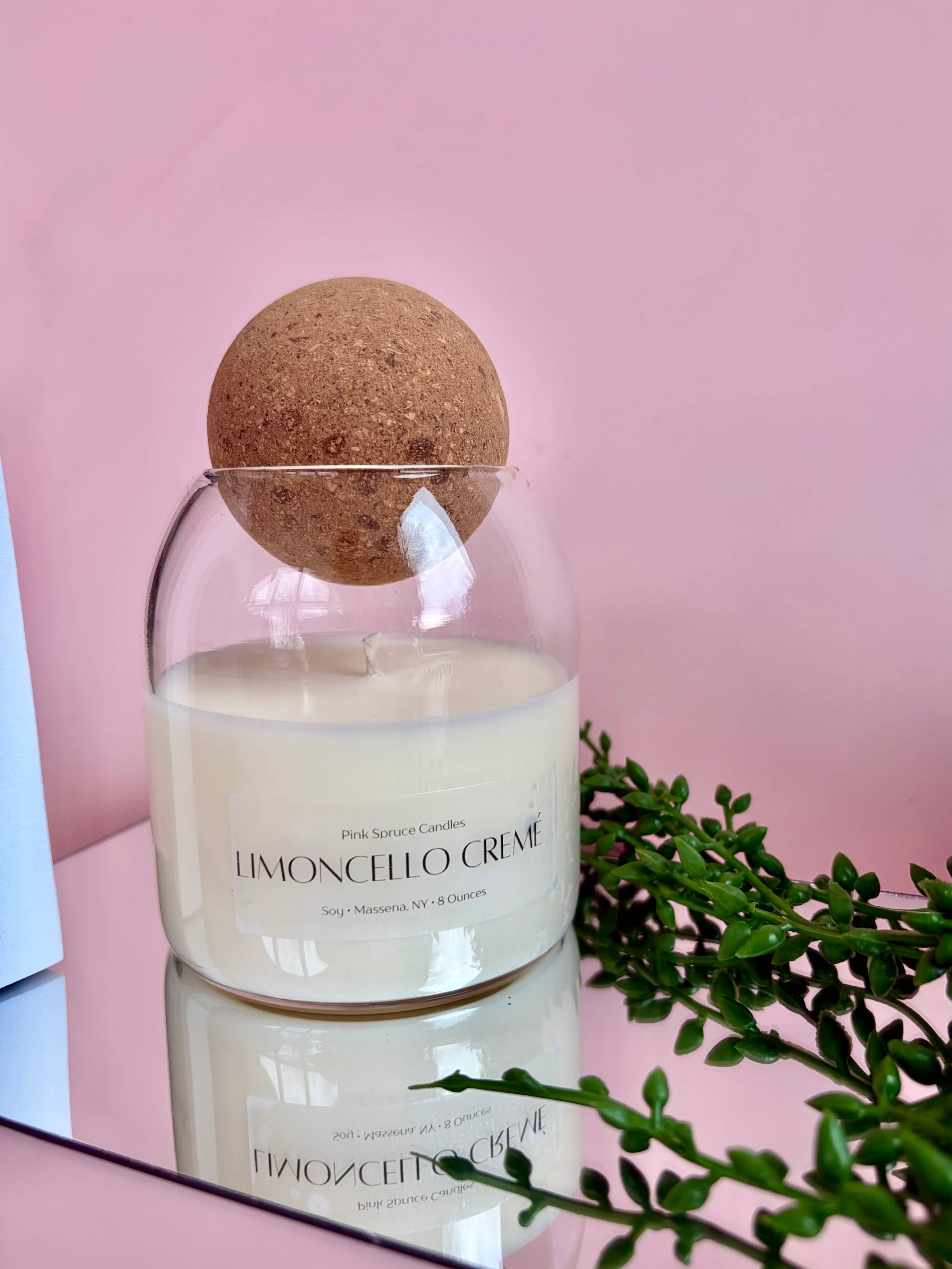 Cork Top Candle - Limoncello crème scent - spring candles