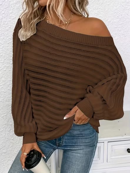 Rib Off Shoulder Sweater