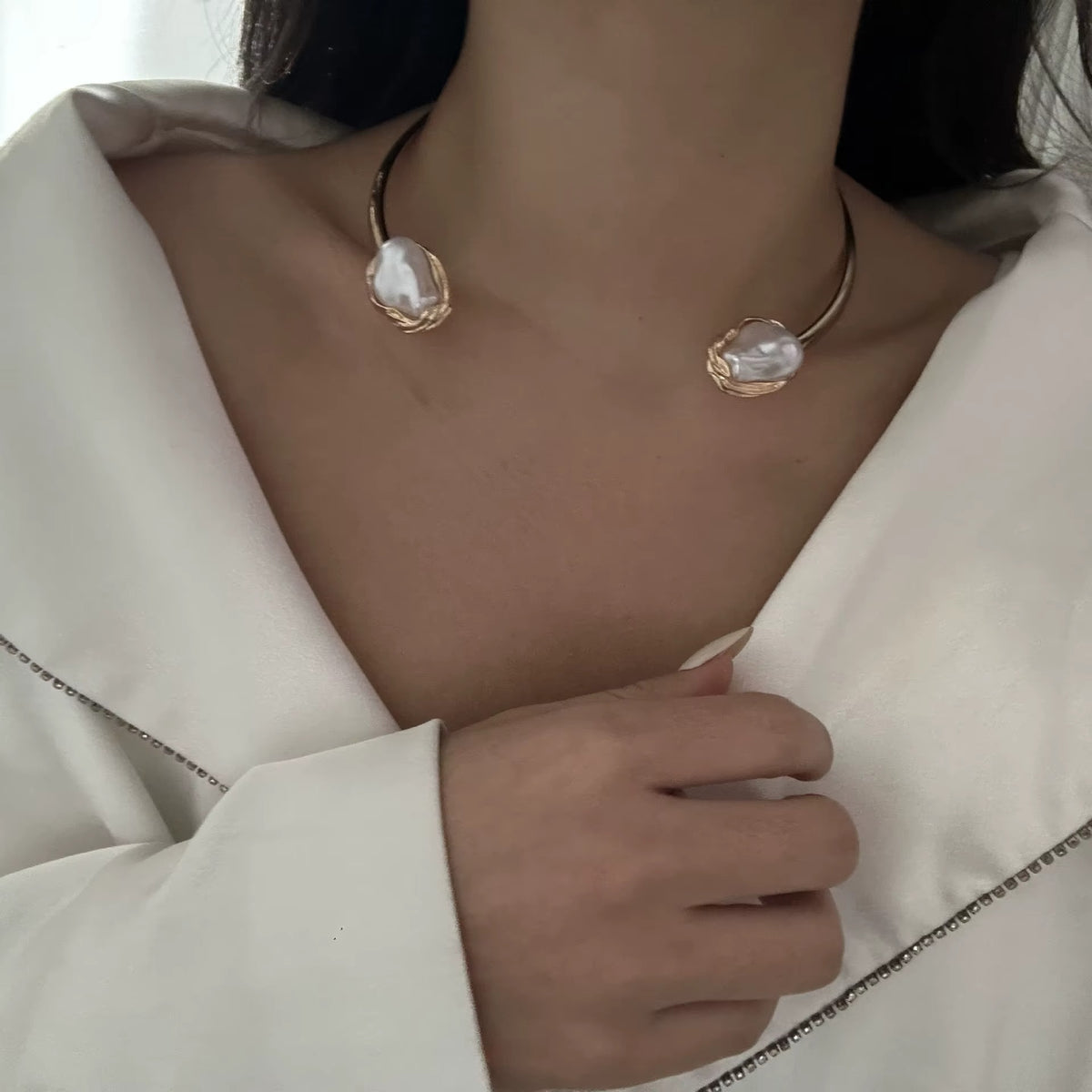 Pearl Cuff Necklace
