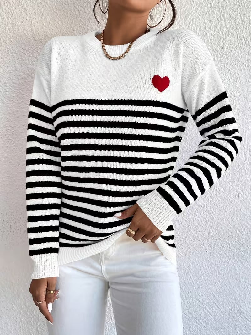 Sweater With Woven Heart