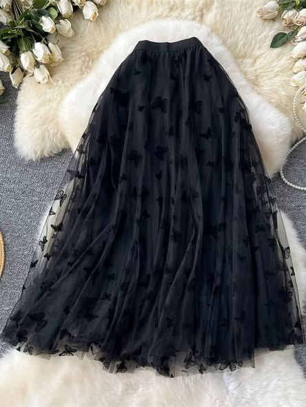 Mesh Butterfly Skirt