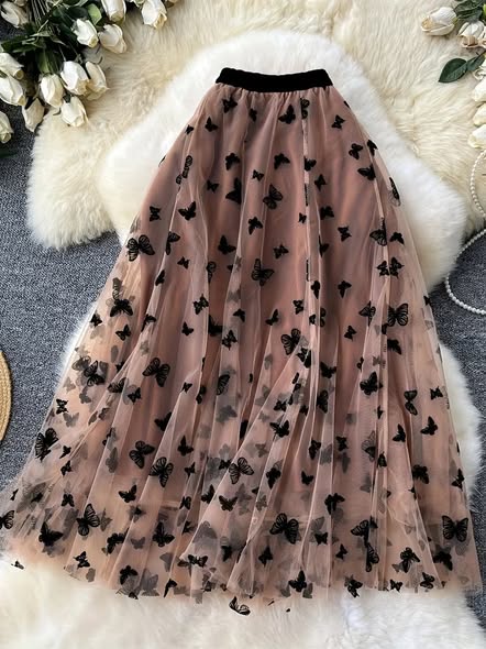 Mesh Butterfly Skirt