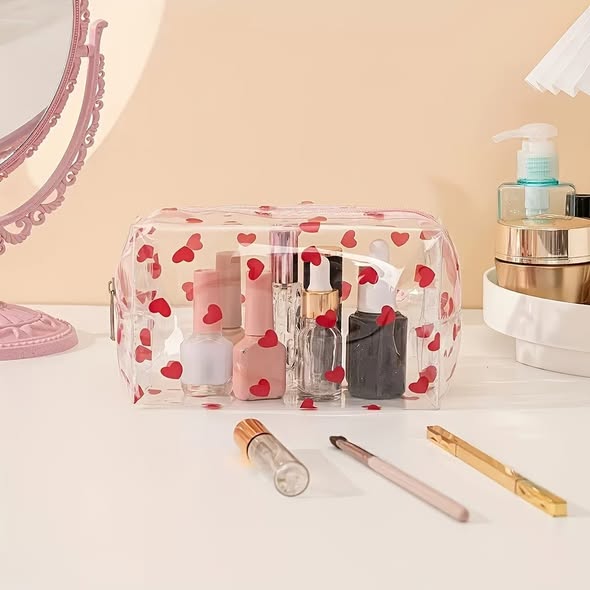 Clear Heart Zip Pouch