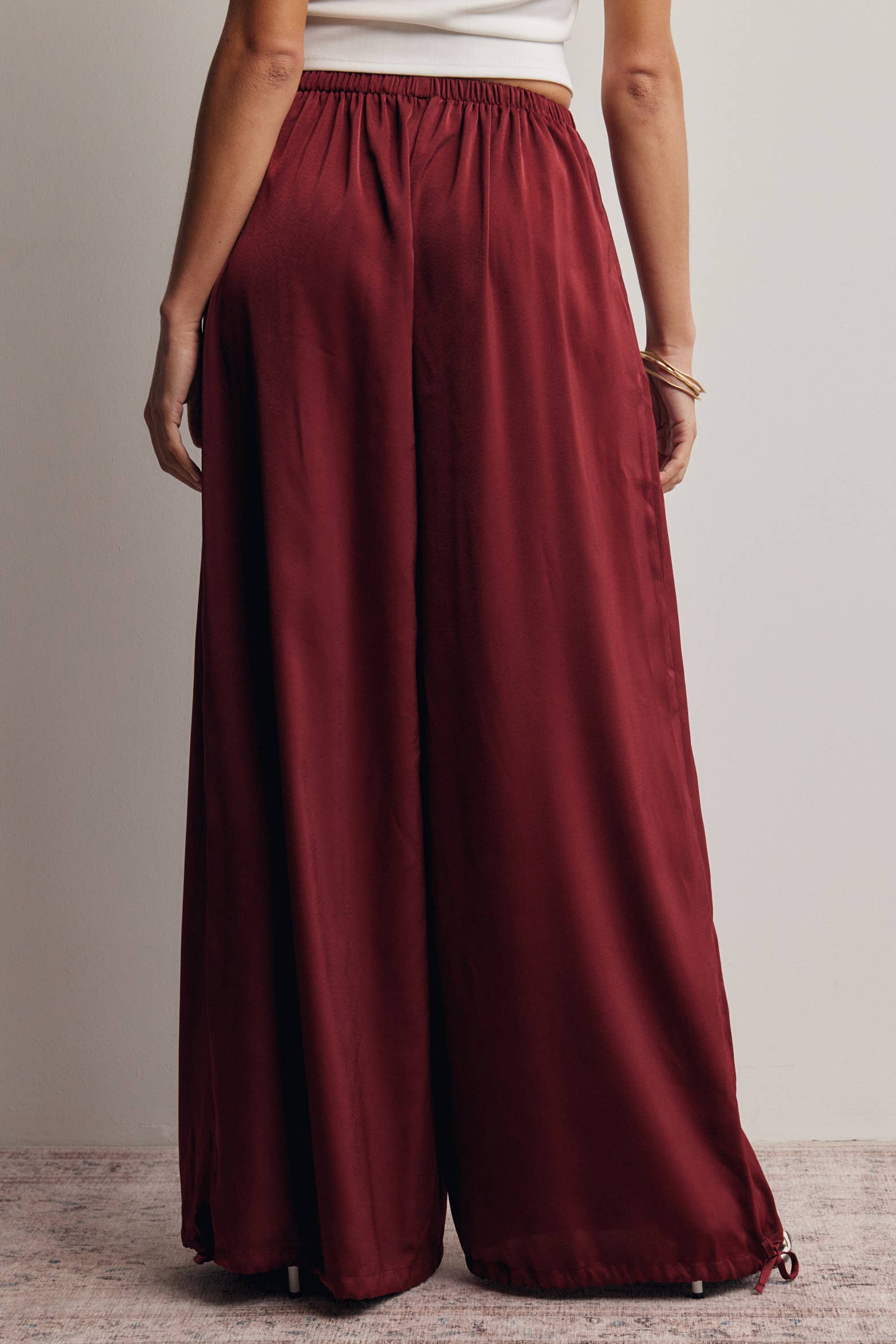 Convertible Wide Leg Tie Hem Pants FP0022