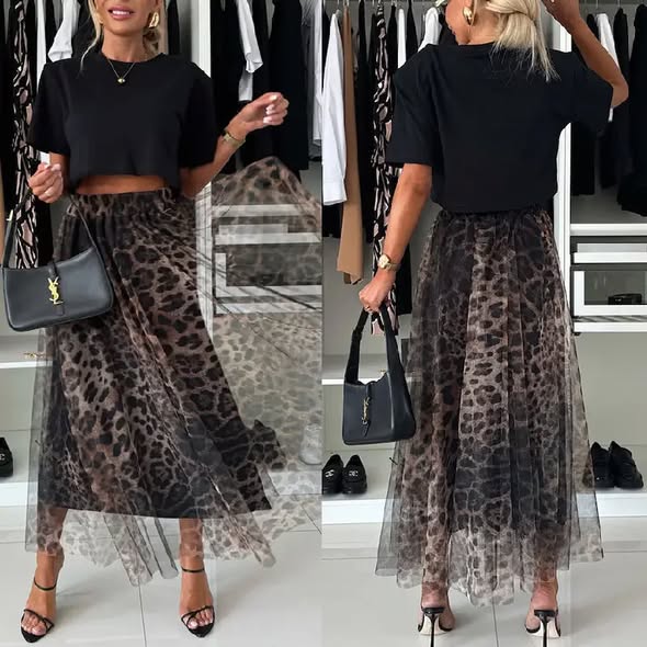 Sheer Leopard Skirt